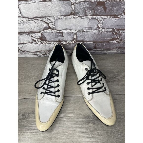 Le Voice White Patent Leather Yellow Pointed Toe Oxfords Dress Shoes Men 44EU/11 main image 16